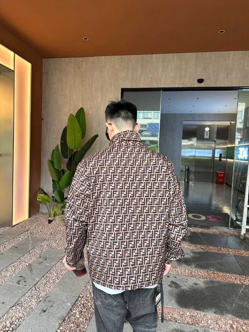 Fendi Monogram Zip Jacket Navy & Tan view