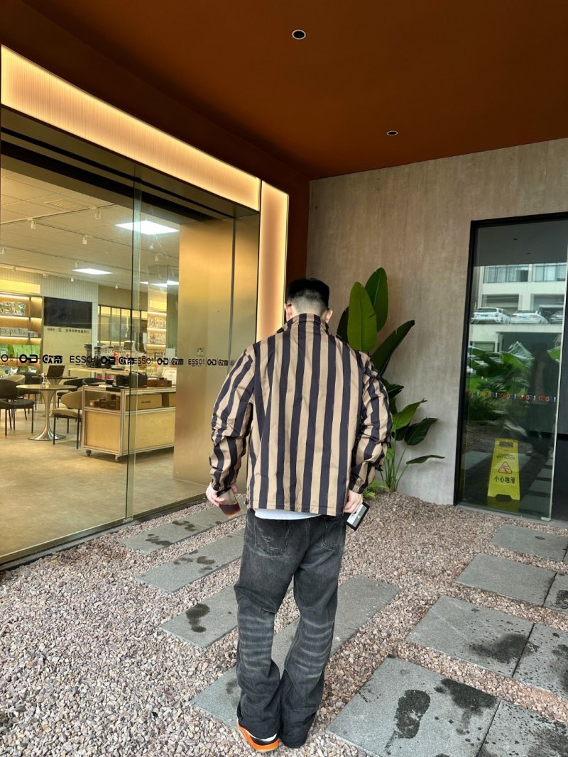 Fendi Monogram Zip Jacket Navy & Tan view