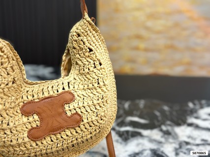 Celine Woven Straw Underarm Bag - Natural/Tan view 2