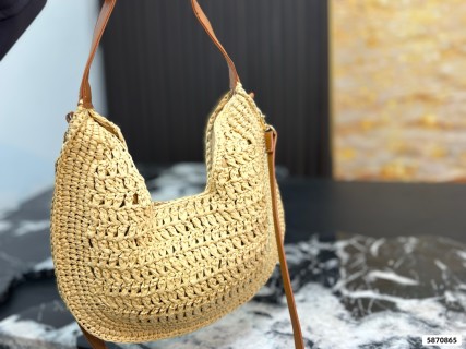 Celine Woven Straw Underarm Bag - Natural/Tan view 4