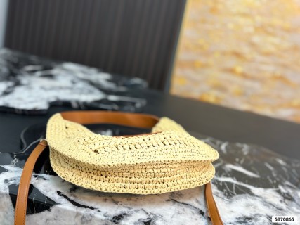 Celine Woven Straw Underarm Bag - Natural/Tan view 5