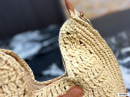 Celine Woven Straw Underarm Bag - Natural/Tan view 8