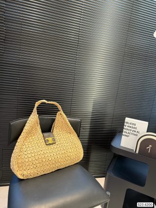Celine Woven Straw Hobo Bag in Natural view 2