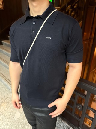 Navy Blue Short Sleeve Polo T-Shirt view 3