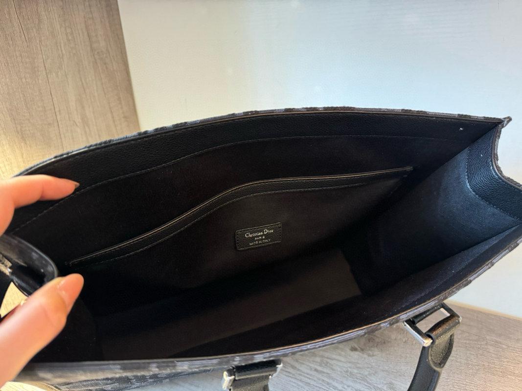 Dior Navy Monogram Tote Shopper Bag view