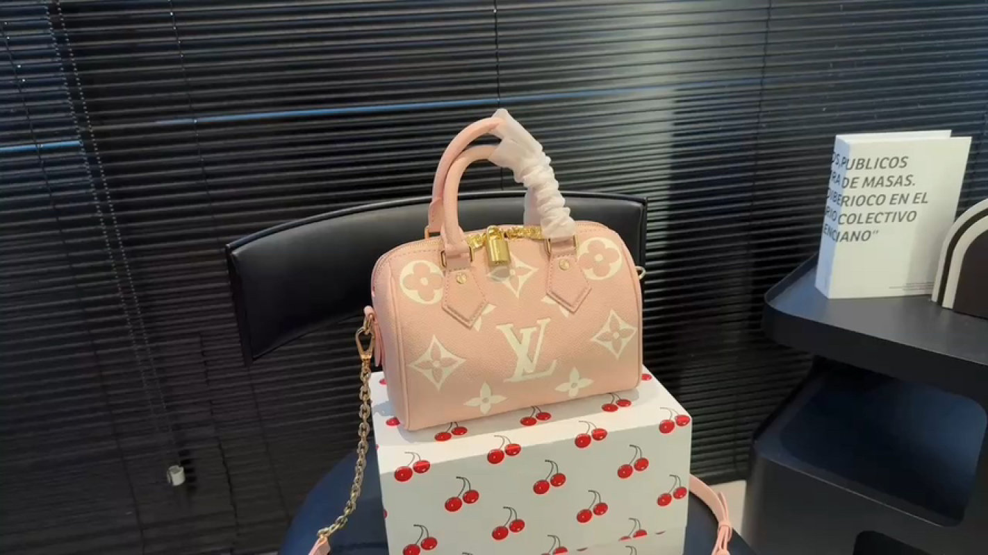 Louis Vuitton Speedy Monogram Empreinte Blush Pink Handbag