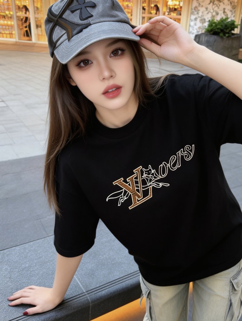 Black Oversized Graphic Logo T-Shirt