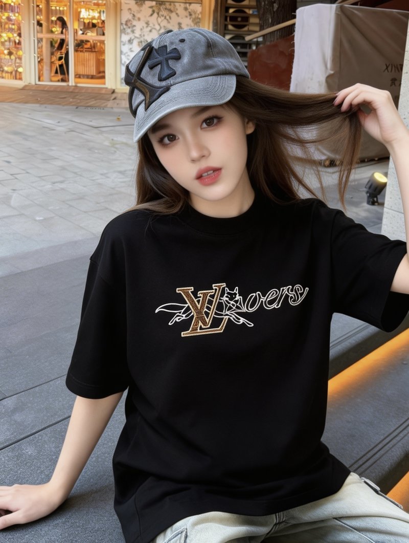 Black Oversized Graphic Logo T-Shirt view