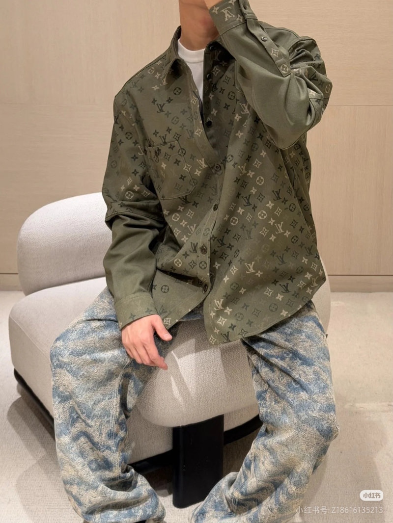Louis Vuitton Monogram Overshirt Khaki Green view