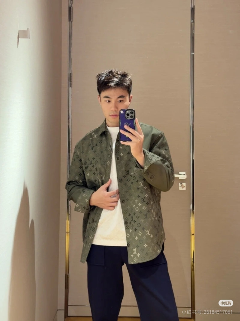 Louis Vuitton Monogram Overshirt Khaki Green view