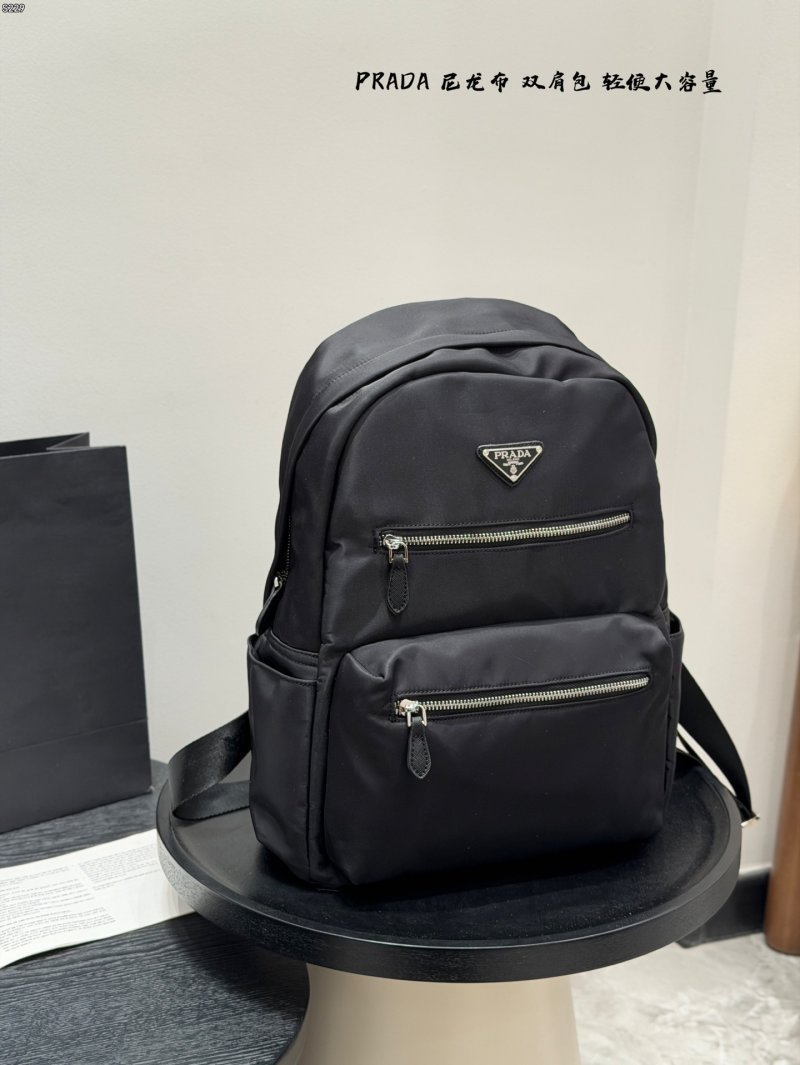 Prada Black Nylon Backpack with Triangle Logo