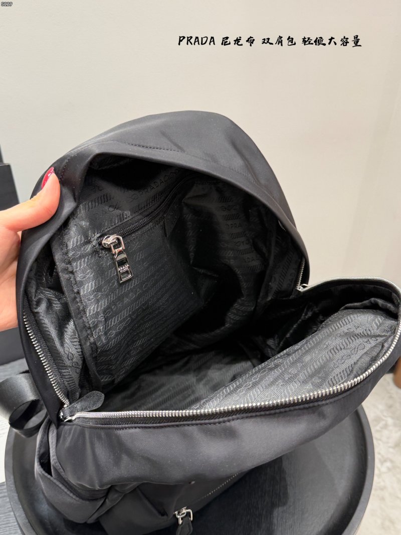 Prada Black Nylon Backpack with Triangle Logo view