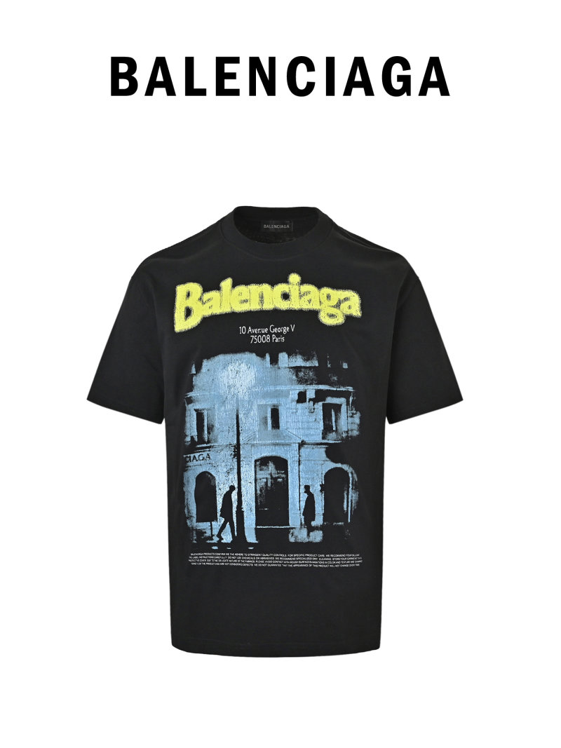 Balenciaga Avenue George V Black T-Shirt