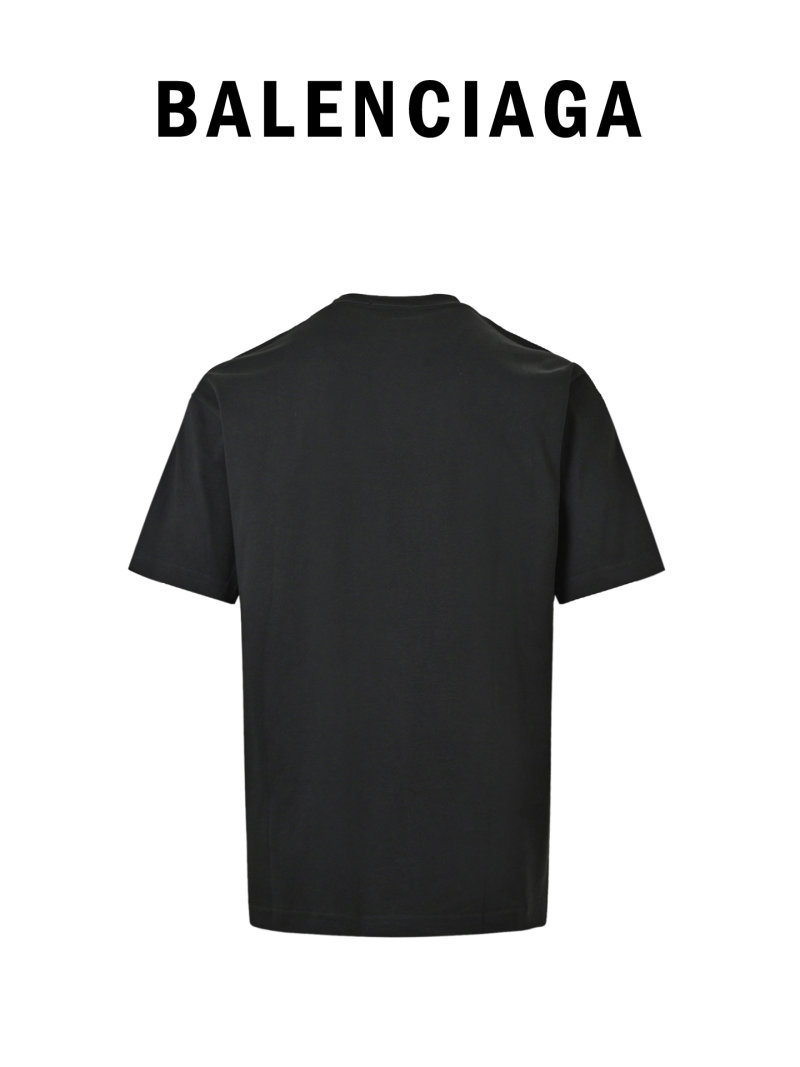 Balenciaga Distressed Building Graphic Black T-Shirt view
