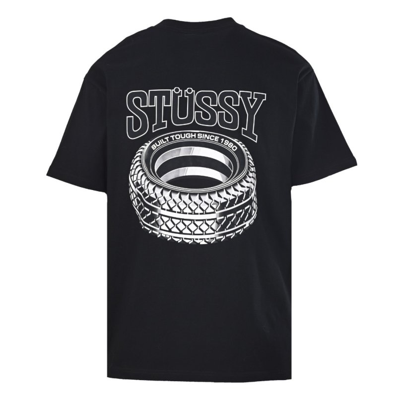 Stüssy Tire Print Black T-Shirt view