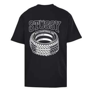 Stüssy Tire Print Black T-Shirt view 3