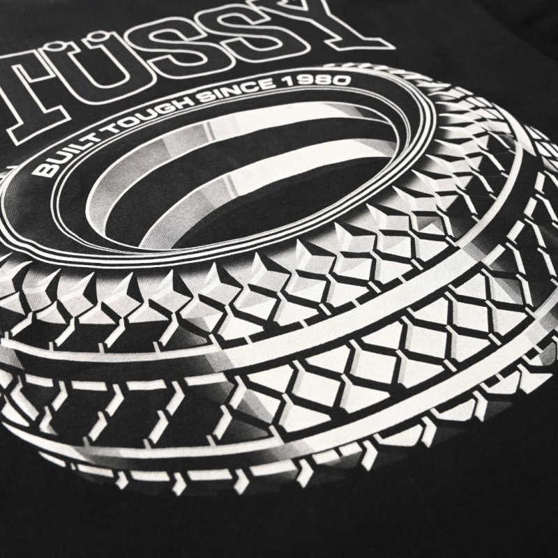Stüssy Tire Print Black T-Shirt view