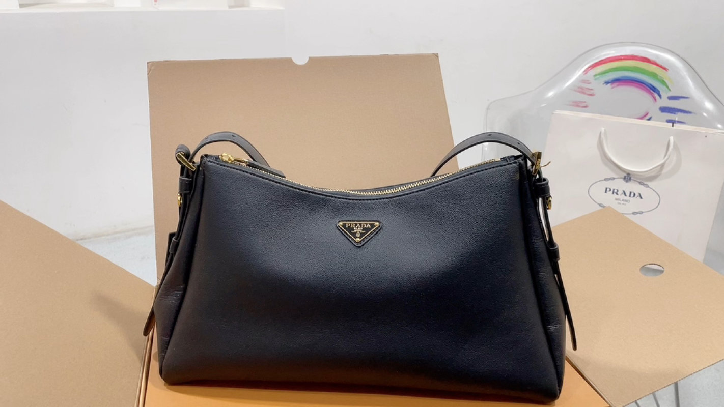 Prada Black Leather Shoulder Bag