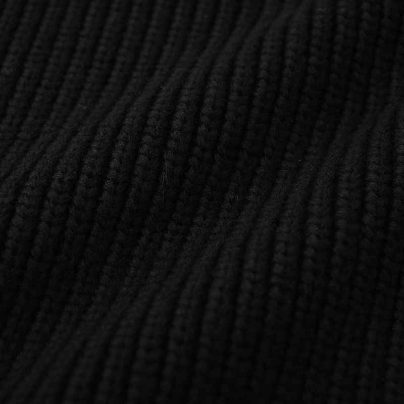 Black Ribbed Crew Neck Sweater with Elbow Cutouts view