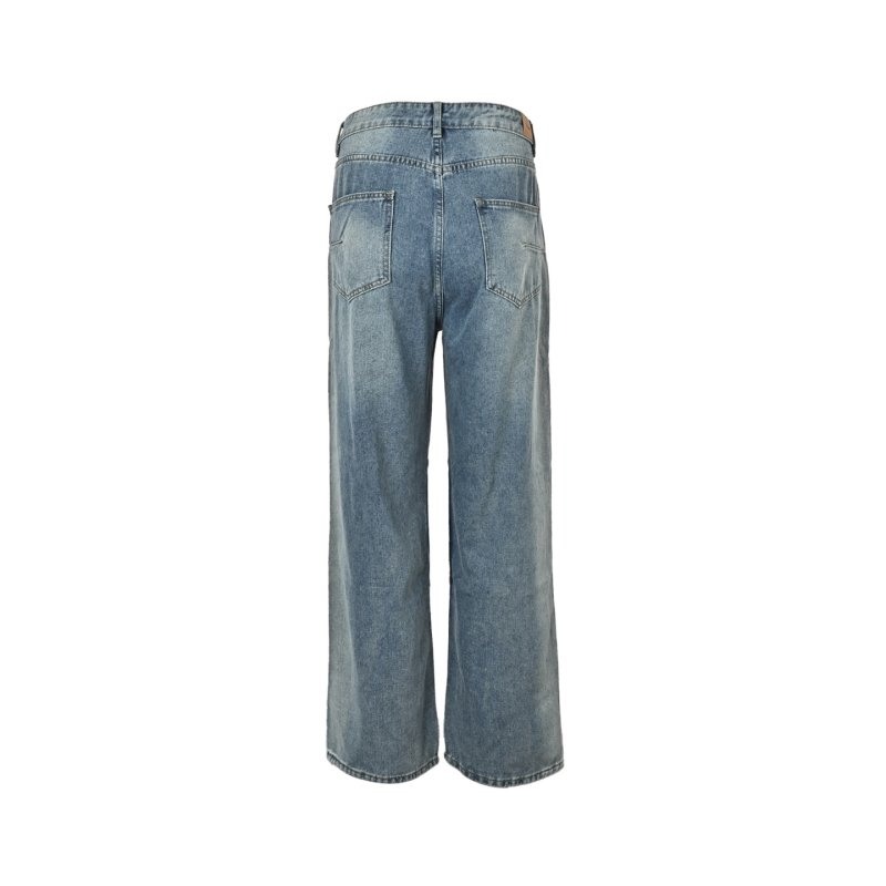 Color-Block Patchwork Denim Jeans Light Wash view