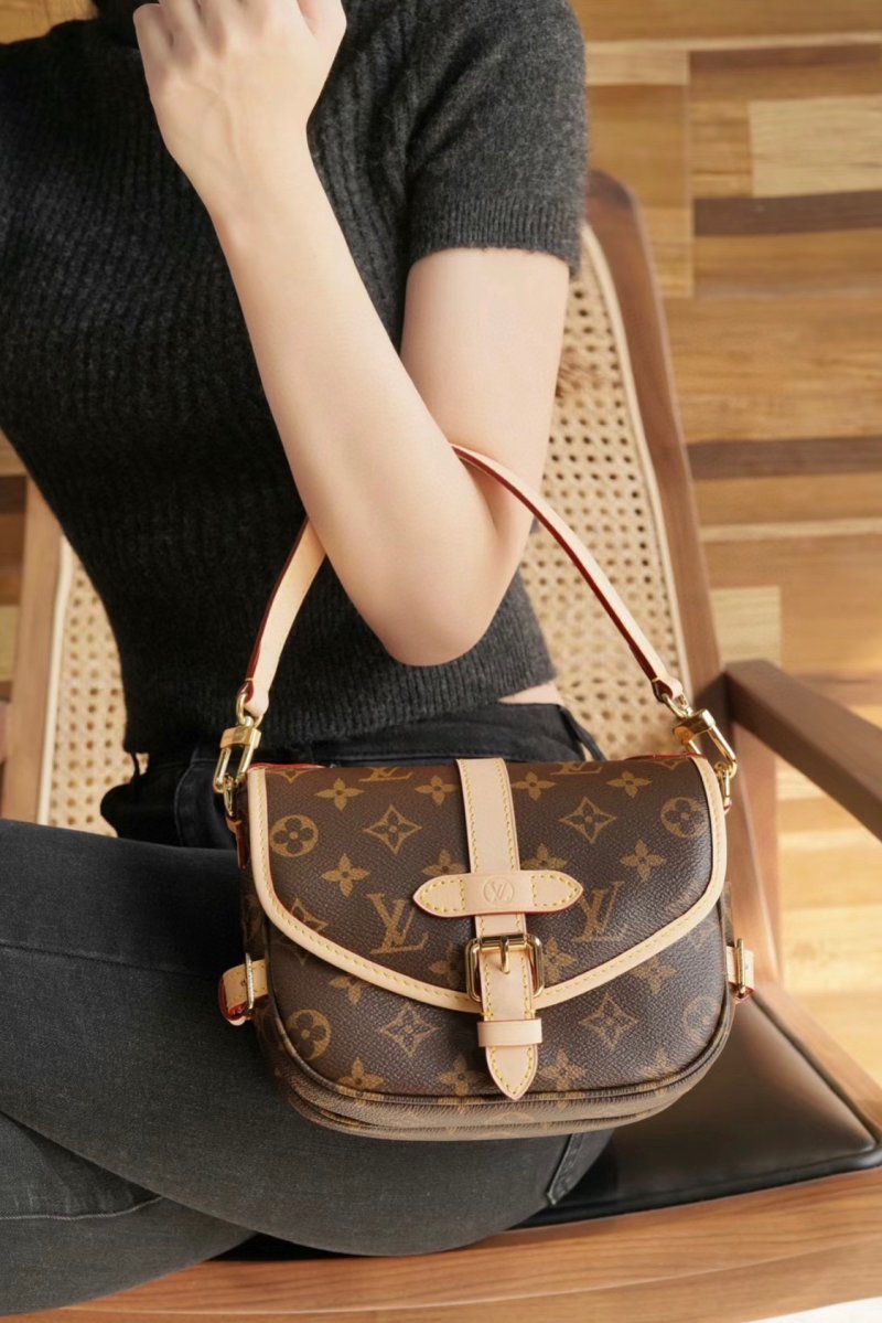 Louis Vuitton Saumur Monogram Canvas Saddle Bag