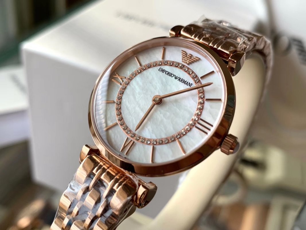 Emporio Armani AR1909 Rose Gold Crystal Dial Women's Watch view