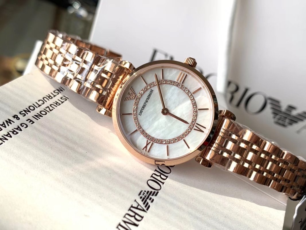Emporio Armani AR1909 Rose Gold Crystal Dial Women's Watch view