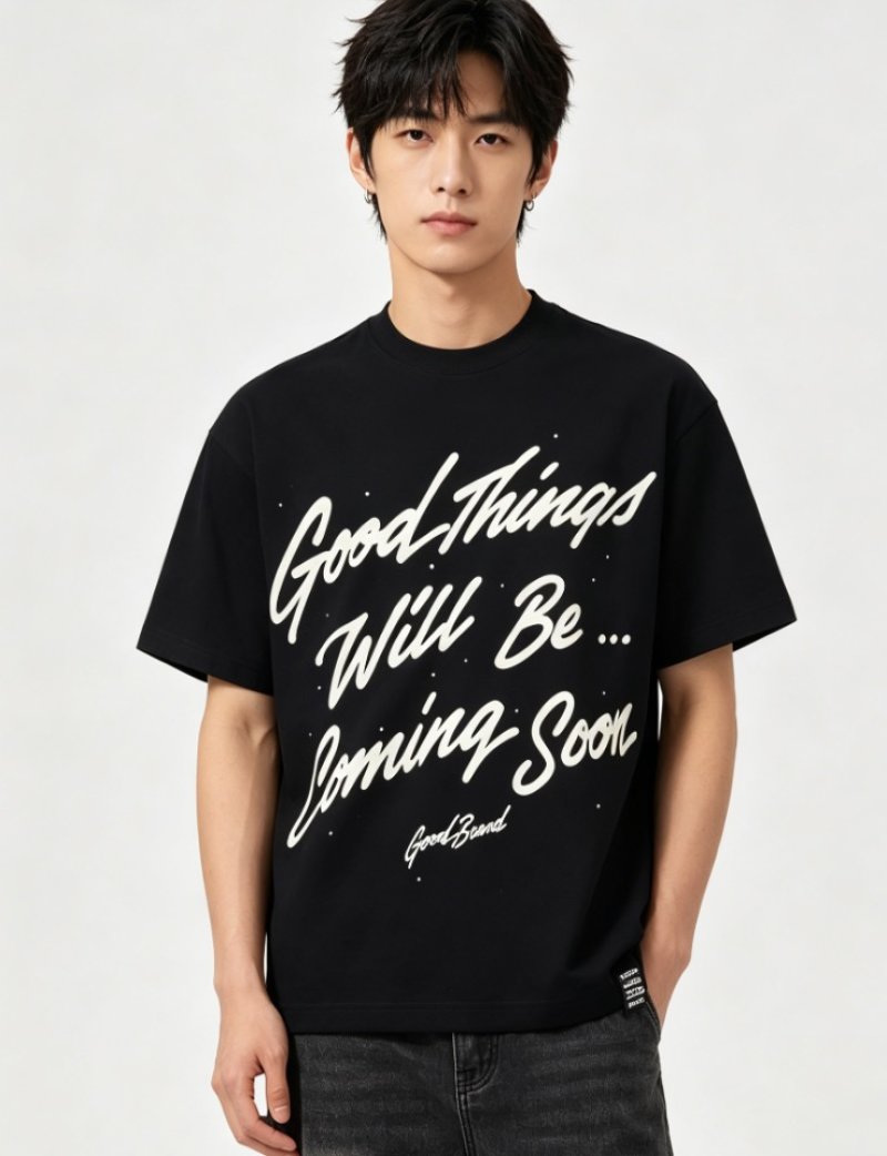 Good Things Will Be Coming Soon Black T-Shirt view
