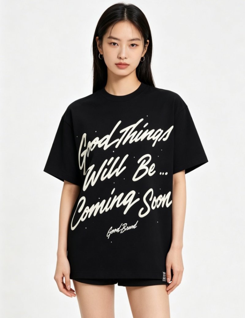 Good Things Will Be Coming Soon Black T-Shirt view