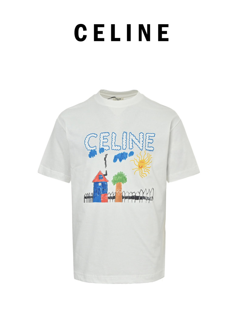 Cream Graphic T-Shirt with Embroidered Landscape Scene view