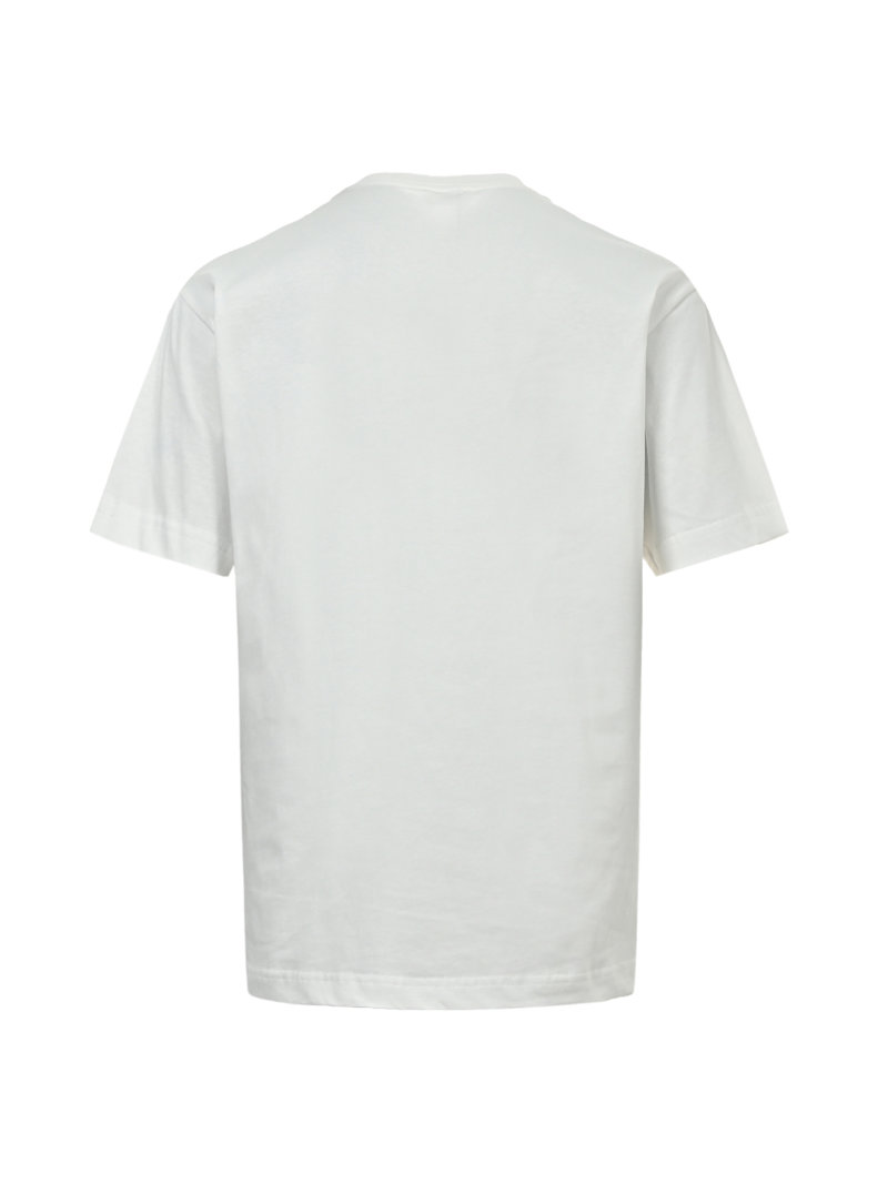 Cream Graphic T-Shirt with Embroidered Landscape Scene view