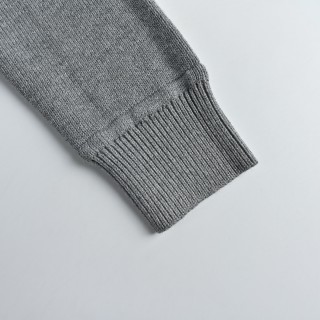 Moncler Charcoal Logo Crew Neck Sweater with Stripe Sleeves view 17