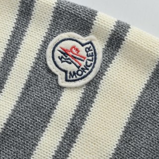 Moncler Charcoal Logo Crew Neck Sweater with Stripe Sleeves view 18
