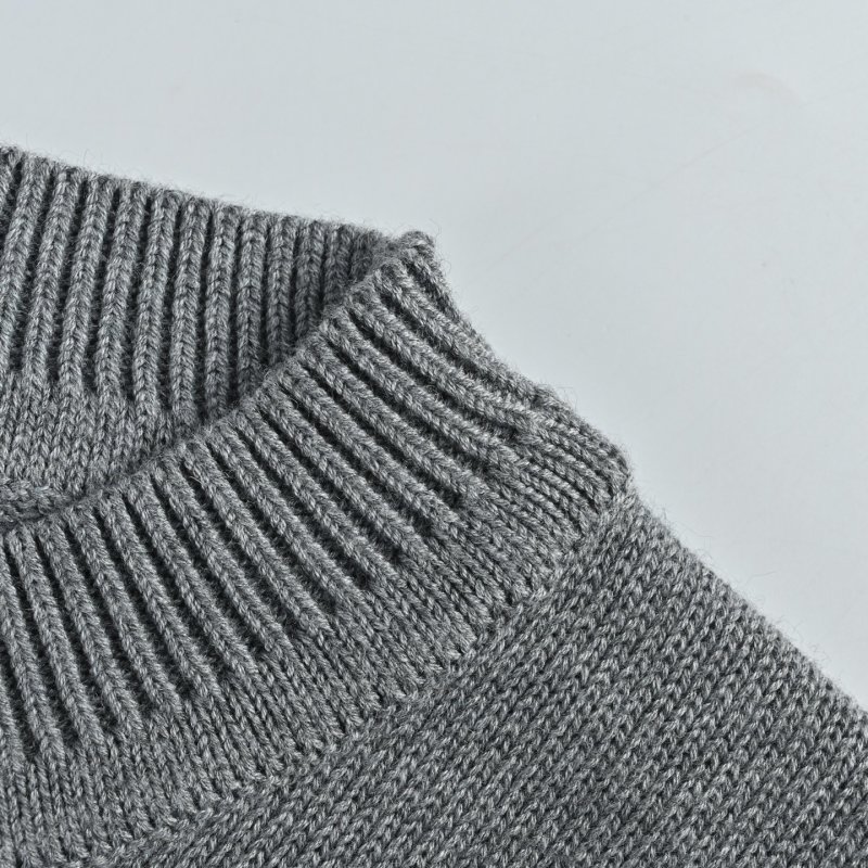 Moncler Charcoal Logo Crew Neck Sweater with Stripe Sleeves view