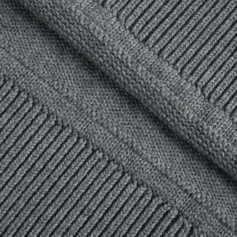 Moncler Charcoal Logo Crew Neck Sweater with Stripe Sleeves view