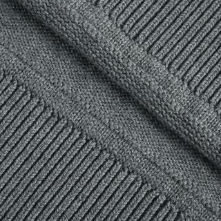 Moncler Charcoal Logo Crew Neck Sweater with Stripe Sleeves view 16
