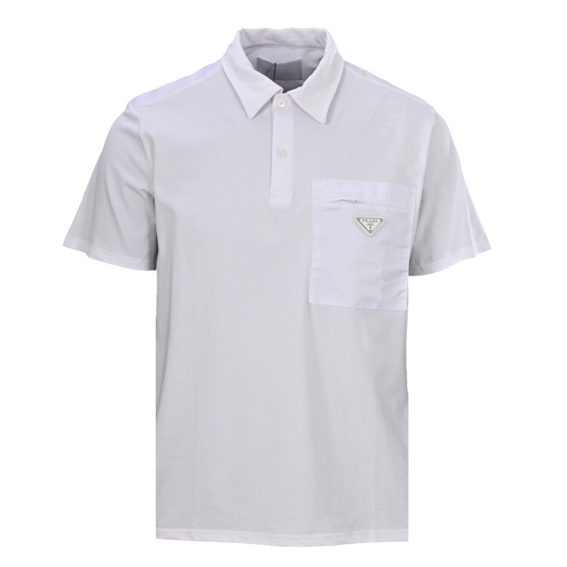 Prada White Short Sleeve Polo Shirt view