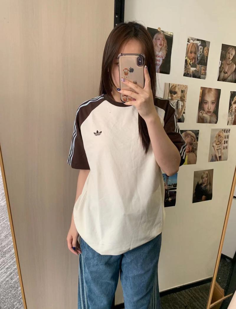 Adidas Cream & Black Colorblock Short Sleeve T-Shirt