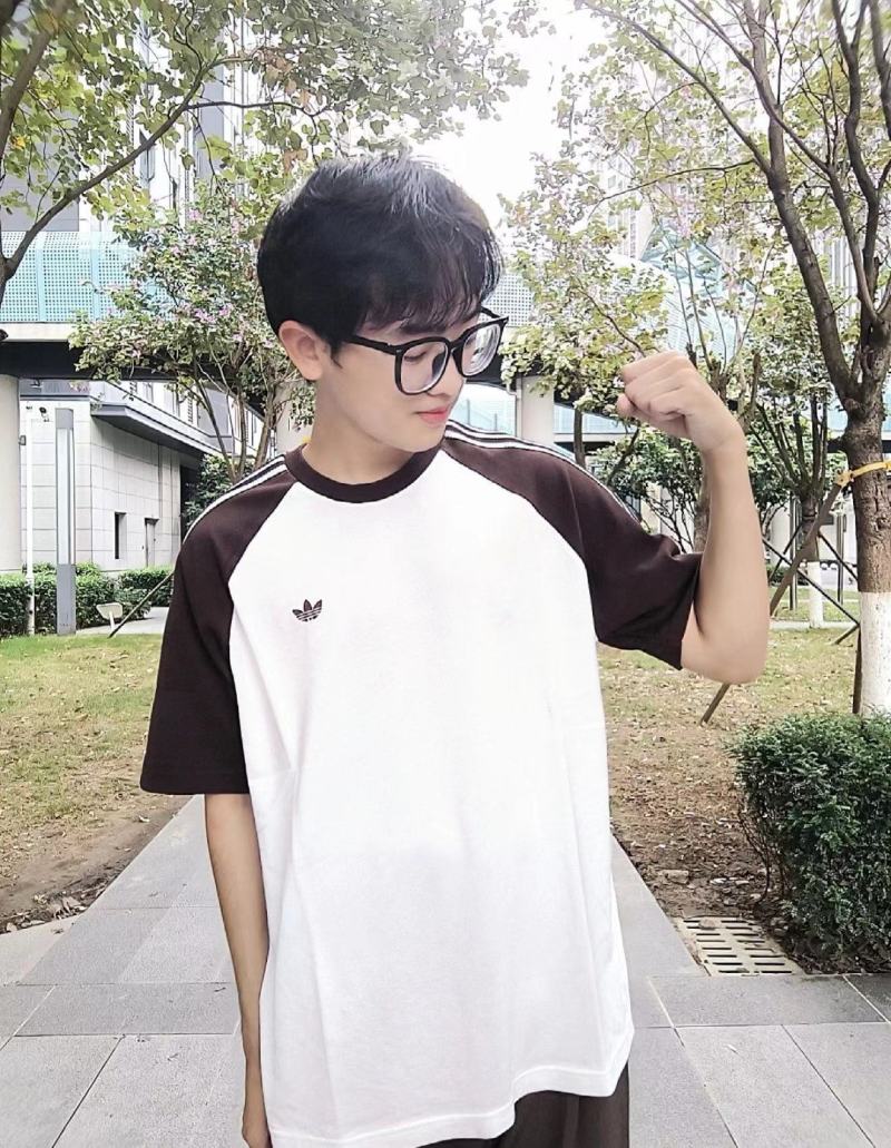 Adidas Cream & Black Colorblock Short Sleeve T-Shirt view