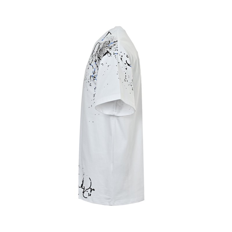 Dior White Splatter Logo Short-Sleeve T-Shirt view