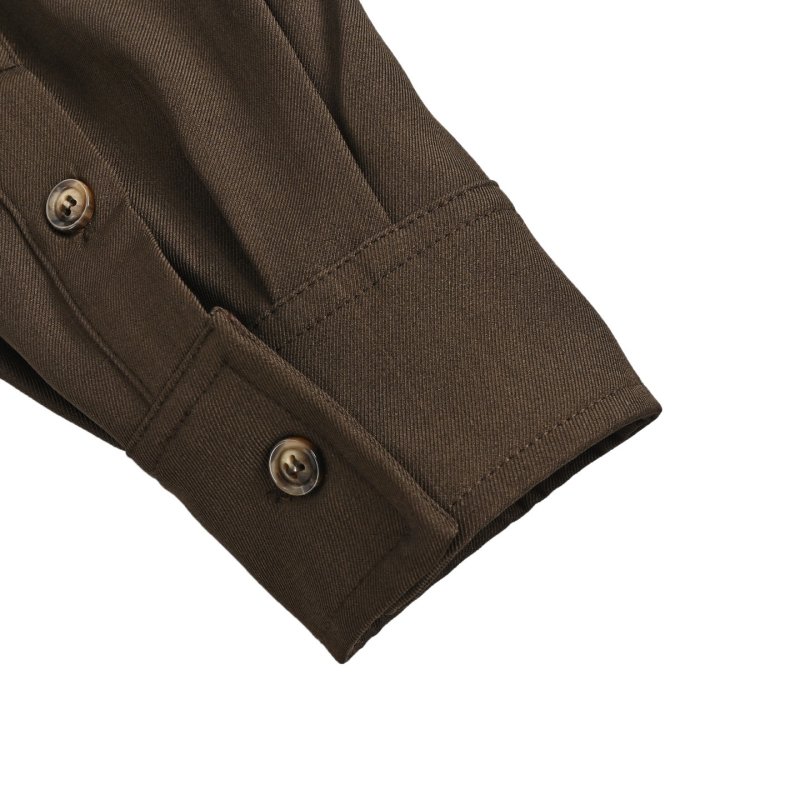 Brown Oversized Button-Up Shirt Jacket view