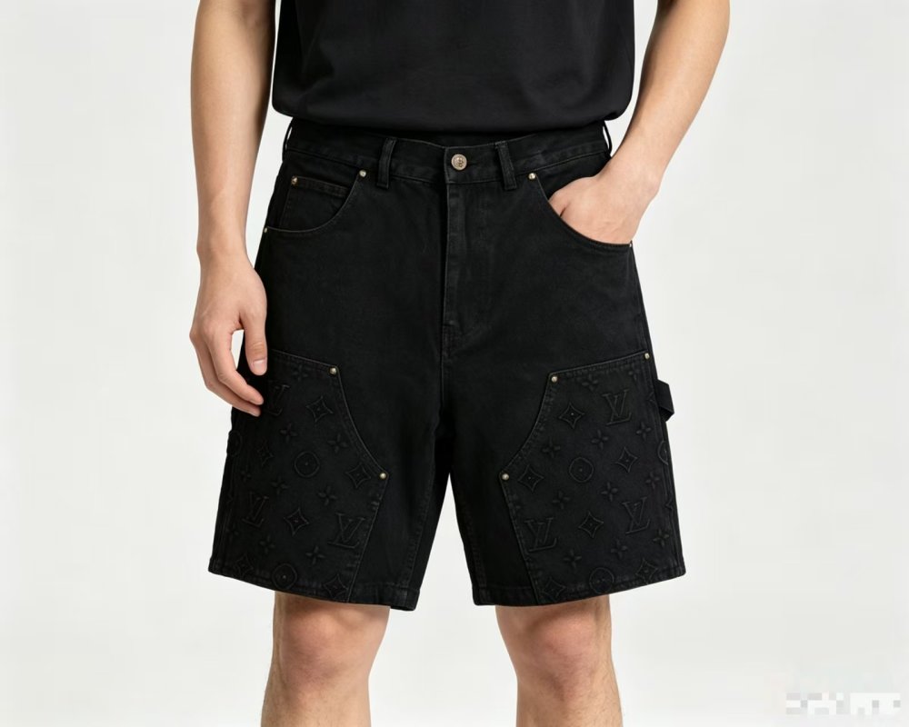 Louis Vuitton Black Denim Cargo Shorts