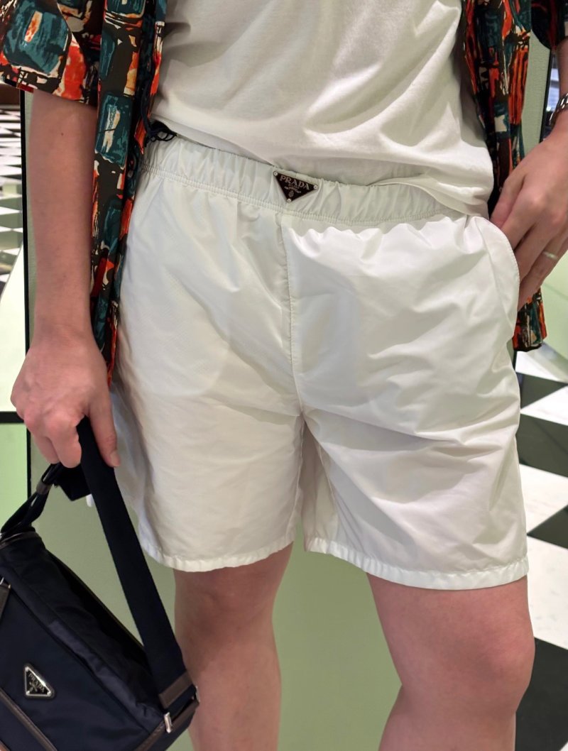 Prada White Nylon Swim Shorts
