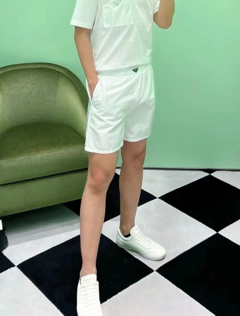 Prada White Nylon Swim Shorts view