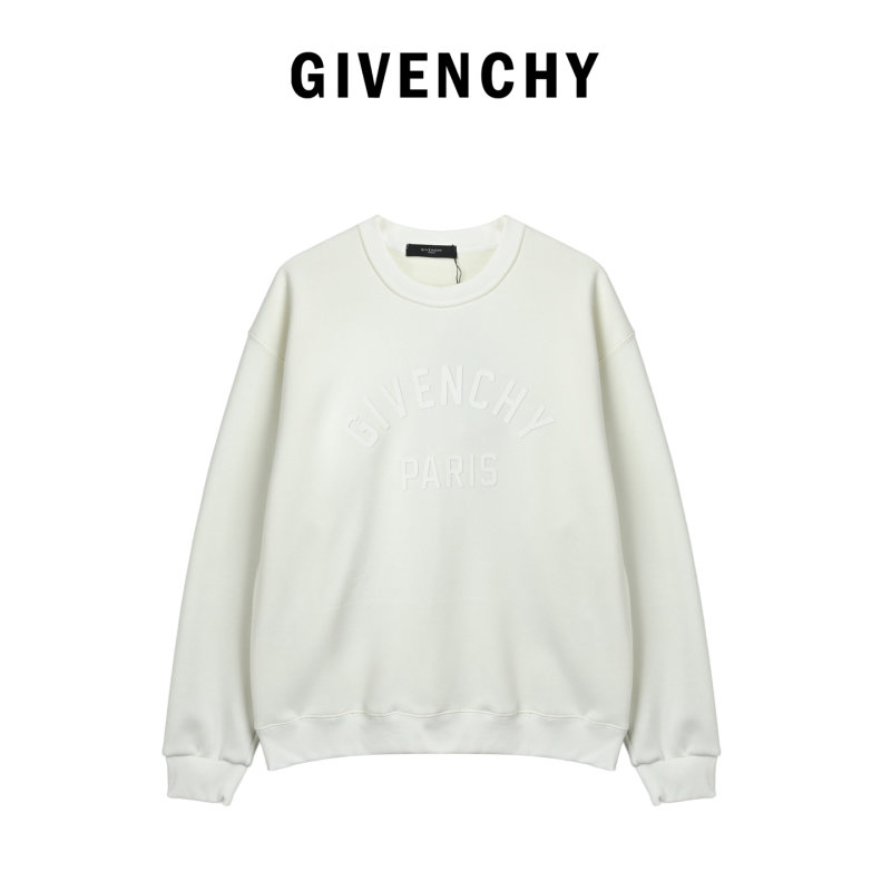 Givenchy Paris Embossed Crewneck Sweatshirt White