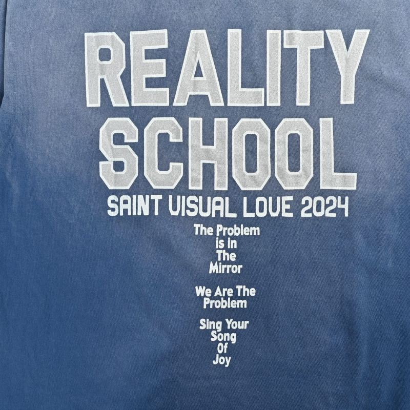 Reality School Graphic Print Oversized T-Shirt Blue view
