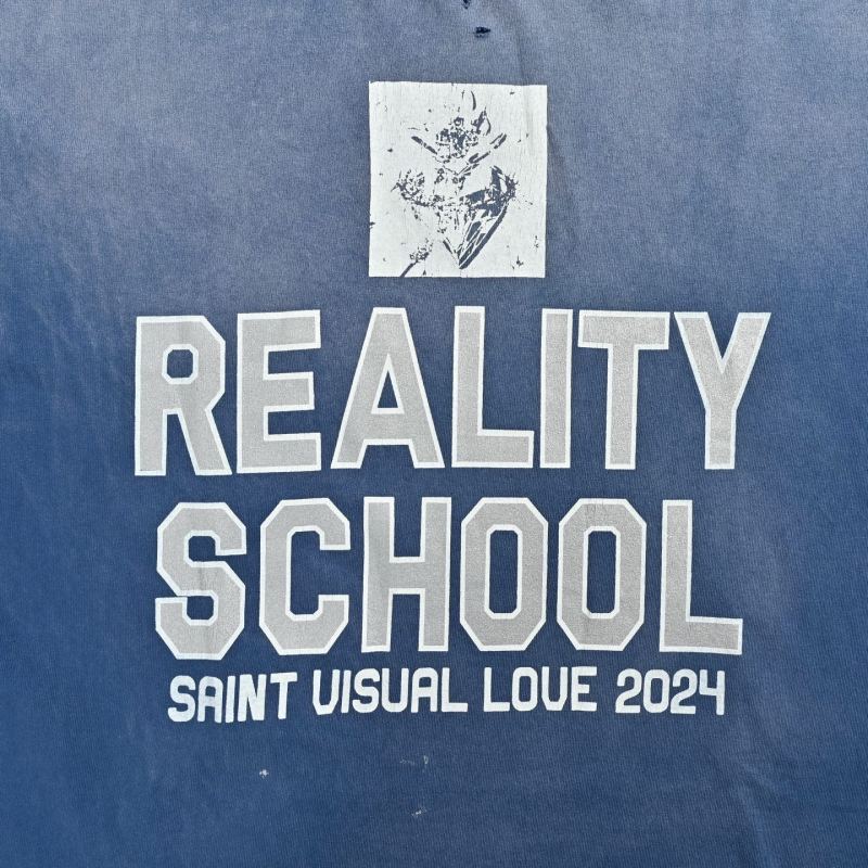 Reality School Graphic Print Oversized T-Shirt Blue view