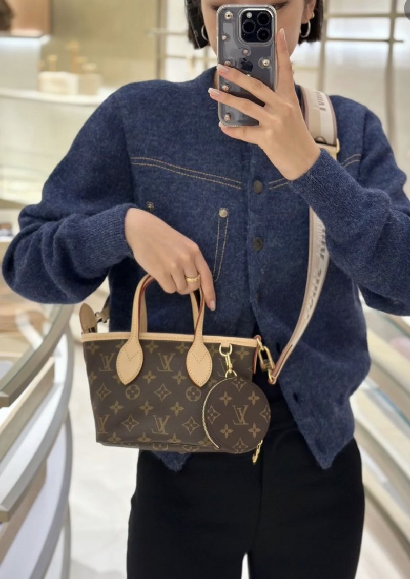 Louis Vuitton Monogram Canvas Shoulder Bag Tan Leather Strap view