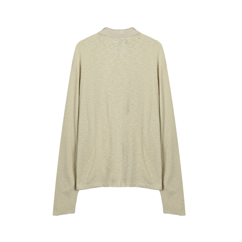 Cream Waffle-Knit Long-Sleeve Cardigan view