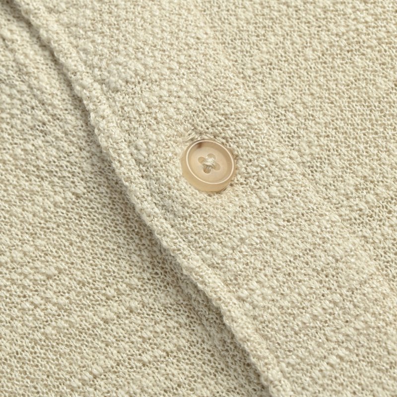 Cream Waffle-Knit Long-Sleeve Cardigan view